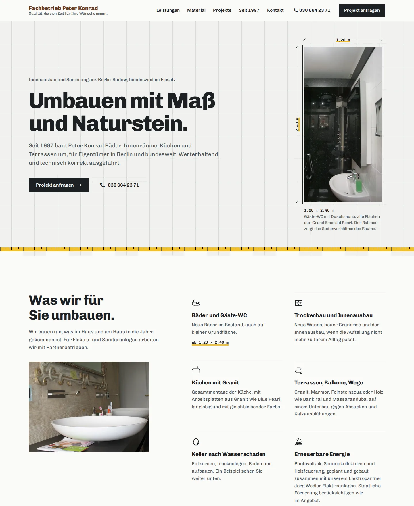 Startseite von Fachbetrieb Peter Konrad, Ausschnitt